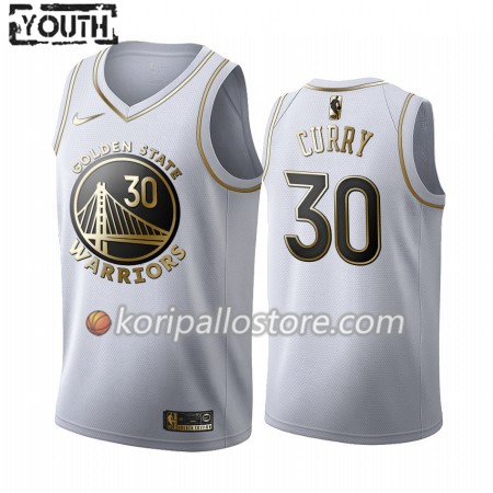 Golden State Warriors Stephen Curry 30 Nike 2019-2020 Valkoinen Golden Edition Lasten Pelipaidat Swingman